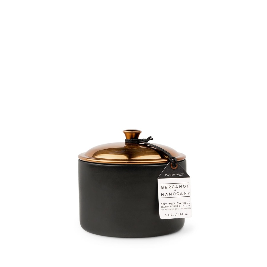PADDYWAX, Средняя свеча в керамической баночке, BERGAMOT + MAHOGONY