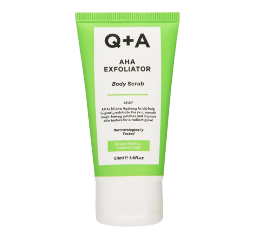 Q+A, Мини-скраб для тела, 50 мл, AHA EXFOLIATOR
