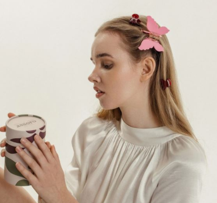 ASSORO, набор крабов для волос, цвет (Рубин мини)