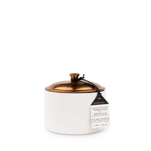 PADDYWAX, Средняя свеча в керамической баночке, TOBACCO + VANILLA