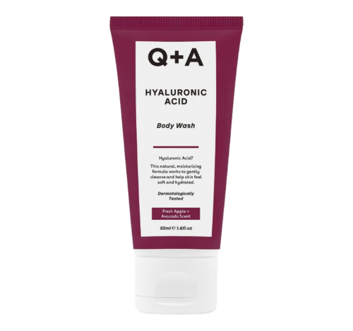 Q+A, Увлажняющий мини-гель для душа, 50 мл, HYALURONIC ACID