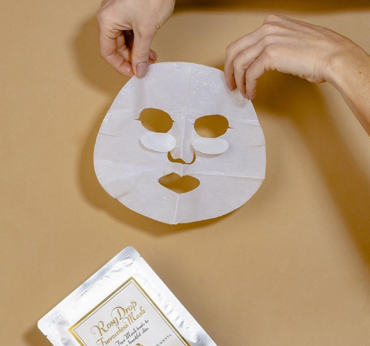 Rosy Drop Furrowless Mask Тканевая омолаживающая маска для лица Капля Розы, 25 мл х 1 шт