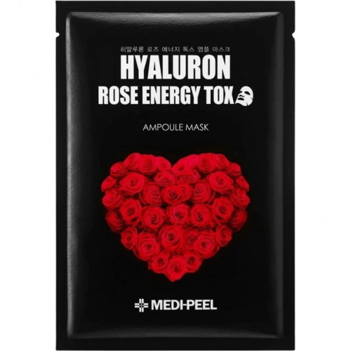 MEDI-PEEL, Тканевая детокс маска с экстрактом розы, 30 мл, Hyaluron Rose Energy Tox Ampoule Mask