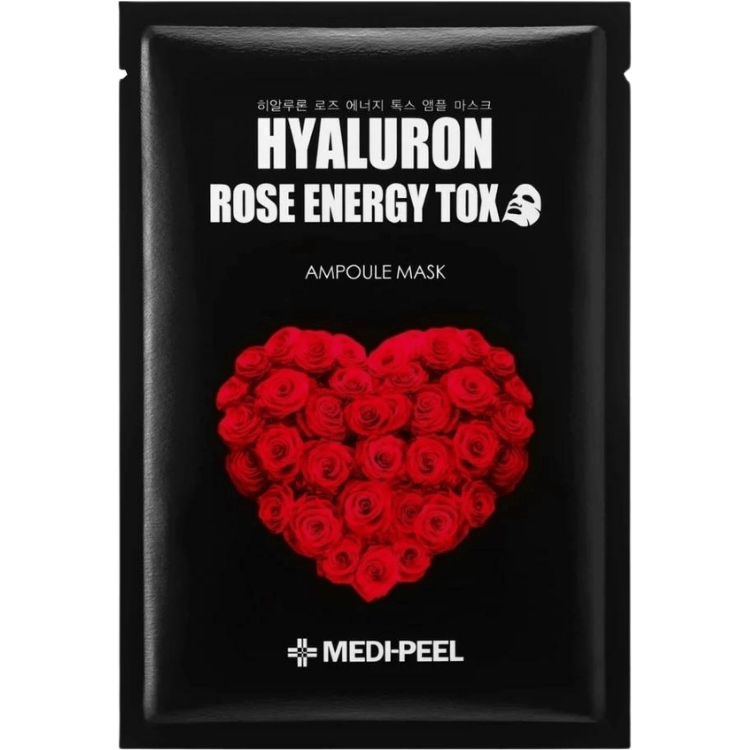 MEDI-PEEL, Маска детокс с экстрактом розы и г/к, 30 мл, Hyaluron Rose Energy Tox Ampoule Mask