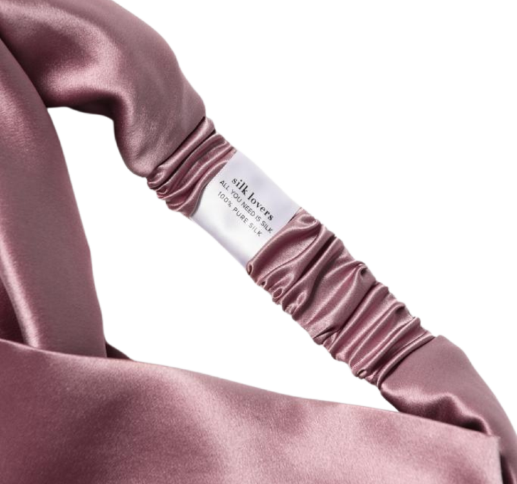 SILK LOVERS, Шелковая повязка с узлом для волос в пурпурном цвете