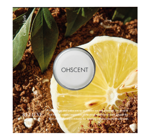 OHSCENT, RELIEVE Сменный блок аромата для авто (пачули, цедра лимона)