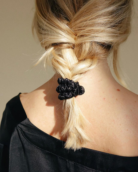 ASSORO, Шелковая резинка для волос, размер XS, цвет (черный)