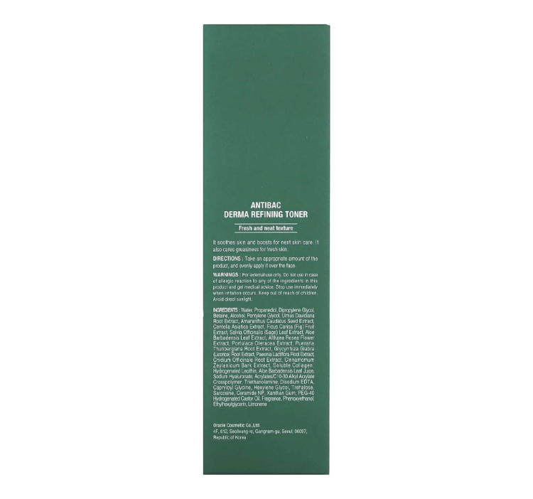 DR.ORACLE Матирующий и балансирующий тоник для кожи, 130 мл, Antibac Derma Refining Toner