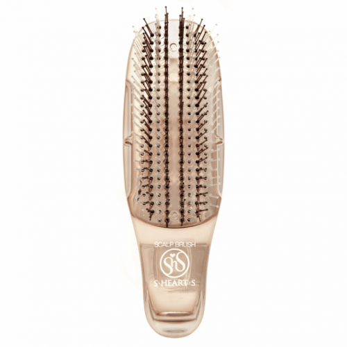 S-HEART-S, Расческа Scalp Brush World Gold (розовое золото) укороченная, мягкая