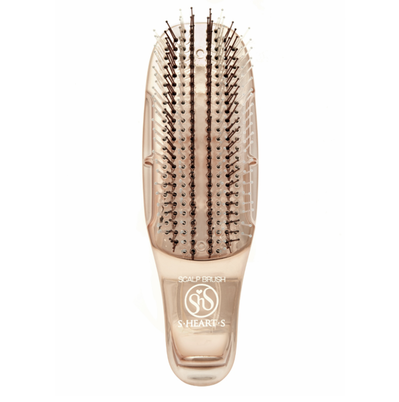 S-HEART-S, Расческа Scalp Brush World Gold (розовое золото) укороченная, мягкая