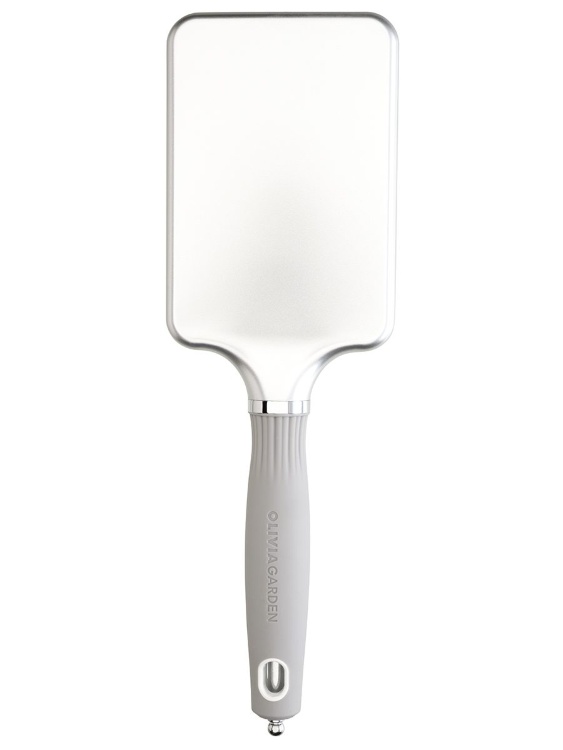OLIVIA GARDEN, Щетка EXPERT CARE RECTANGULAR Nylon Bristles Silver L Серый