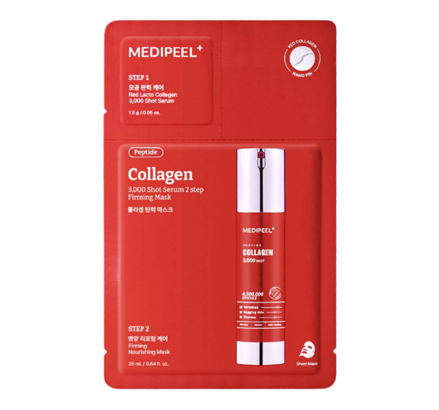 MEDI-PEEL, Collagen3000 Shot Serum 2 Step Mask Маска для упругости и сияния кожи, 50