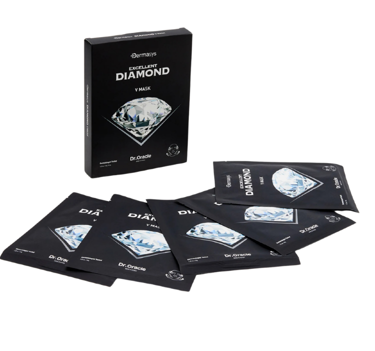 DR.ORACLE  Тканевая маска для лица и области шеи с алмазной пылью,1 шт, Dermasys Diamond V Mask
