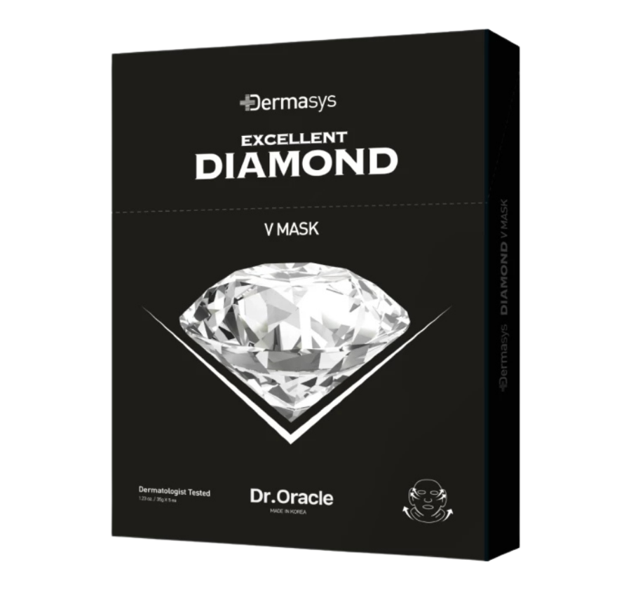 DR.ORACLE  Тканевая маска для лица и области шеи с алмазной пылью,1 шт, Dermasys Diamond V Mask