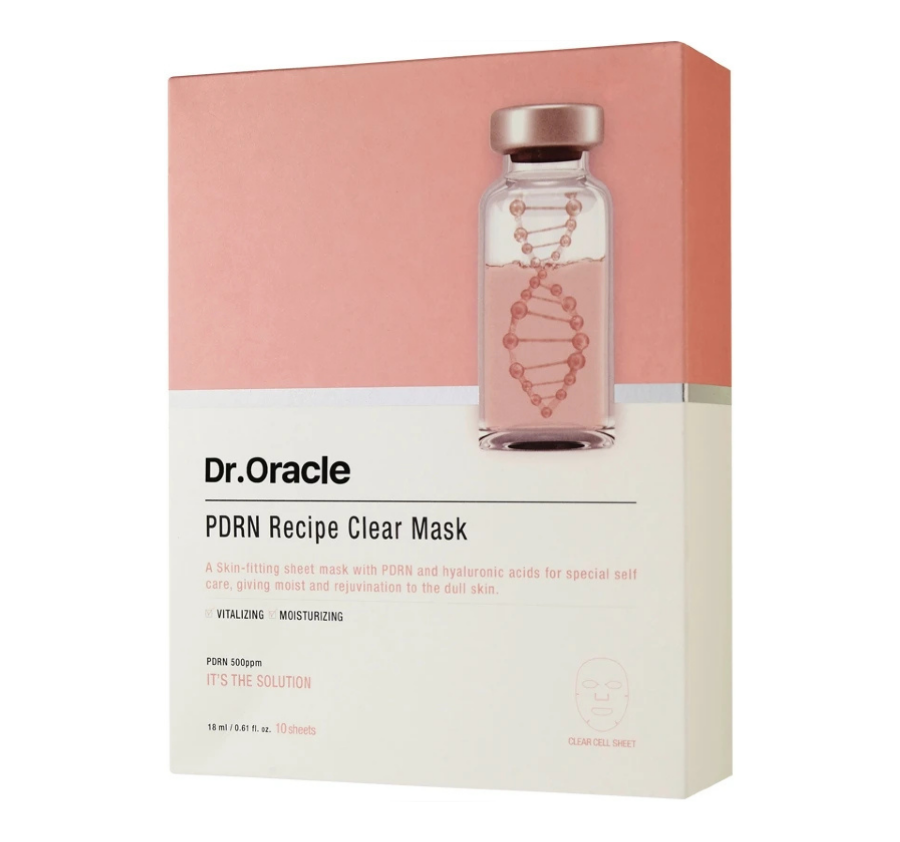 DR.ORACLE Ревитализирующая тканевая маска для лица, (10шт/ 1упаковка) PDRN Recipe Clear Mask